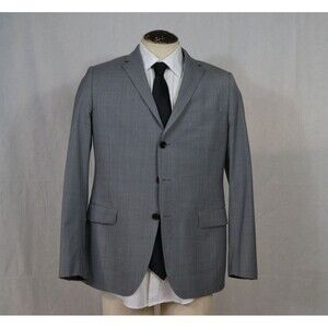 Indochino 100% Wool Grey plaid Sports Coat blazer suit jacket‎ Sz 42 - Excellent